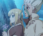 senku visiting byakuya's grave